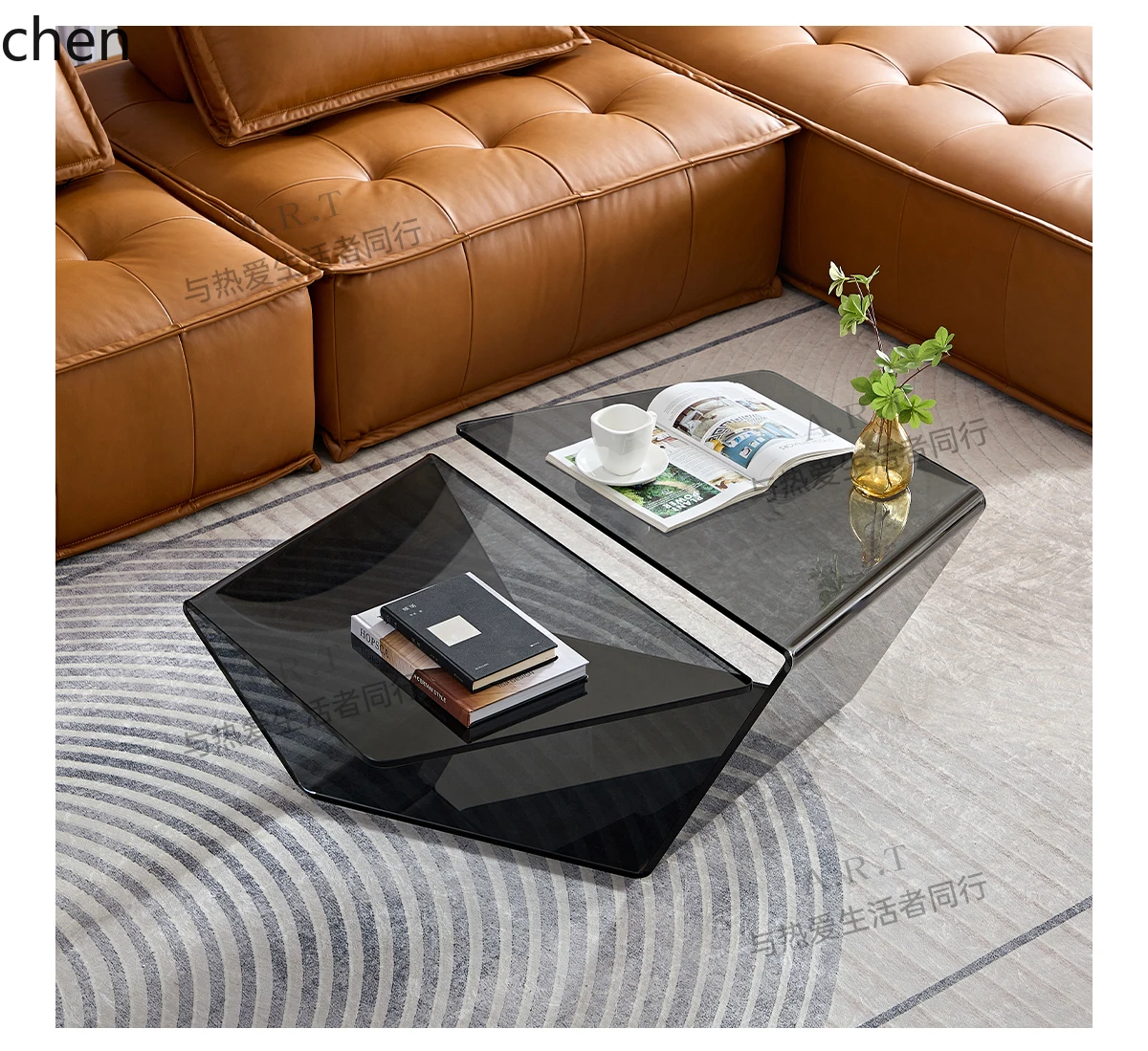 Coffee Tea Home - W5.19 Creative Glass Coffee Table Modern