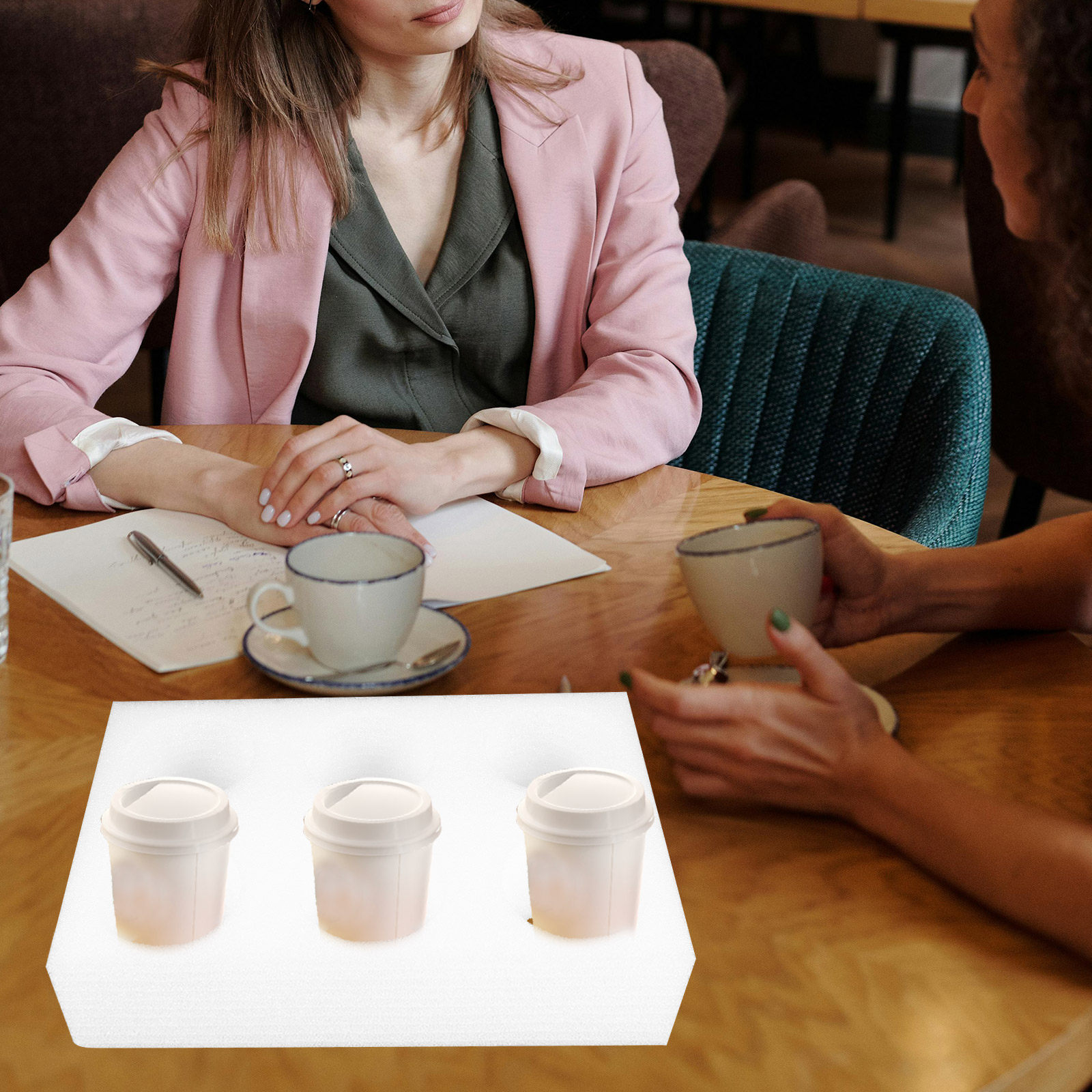 Coffee Tea Drink - 2Pcs Beverage Cup Holder Tray Multi-Hole