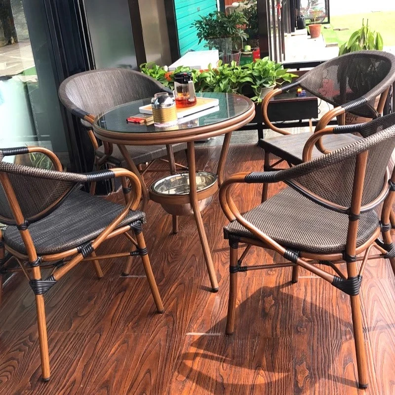 Coffee Tea Garden - Outdoor garden rattan courtyard rattan tea