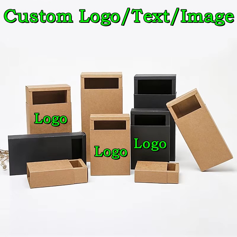 Coffee Tea Logo - 20PCS 350gsm Drawer Kraft Black Paper