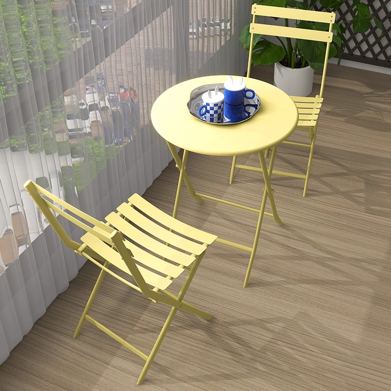 Coffee Tea Garden - Small Folding Tea Table with Chair
