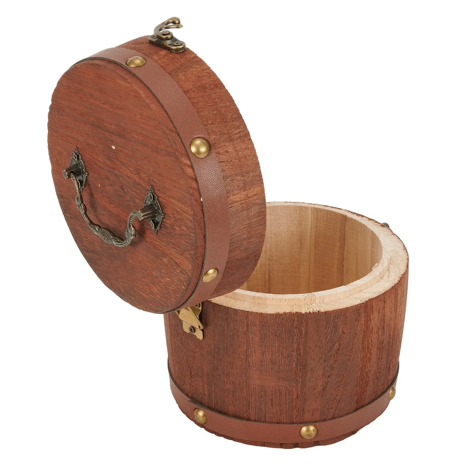 Coffee Tea And Bean Leaf - 1pc Portable Tea Wood-Barrel Canister Antique