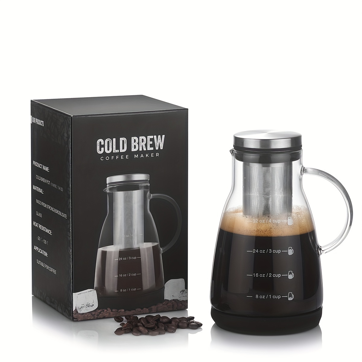 Coffee Tea Brew - 24oz Classic Glass Cold Brew Coffee