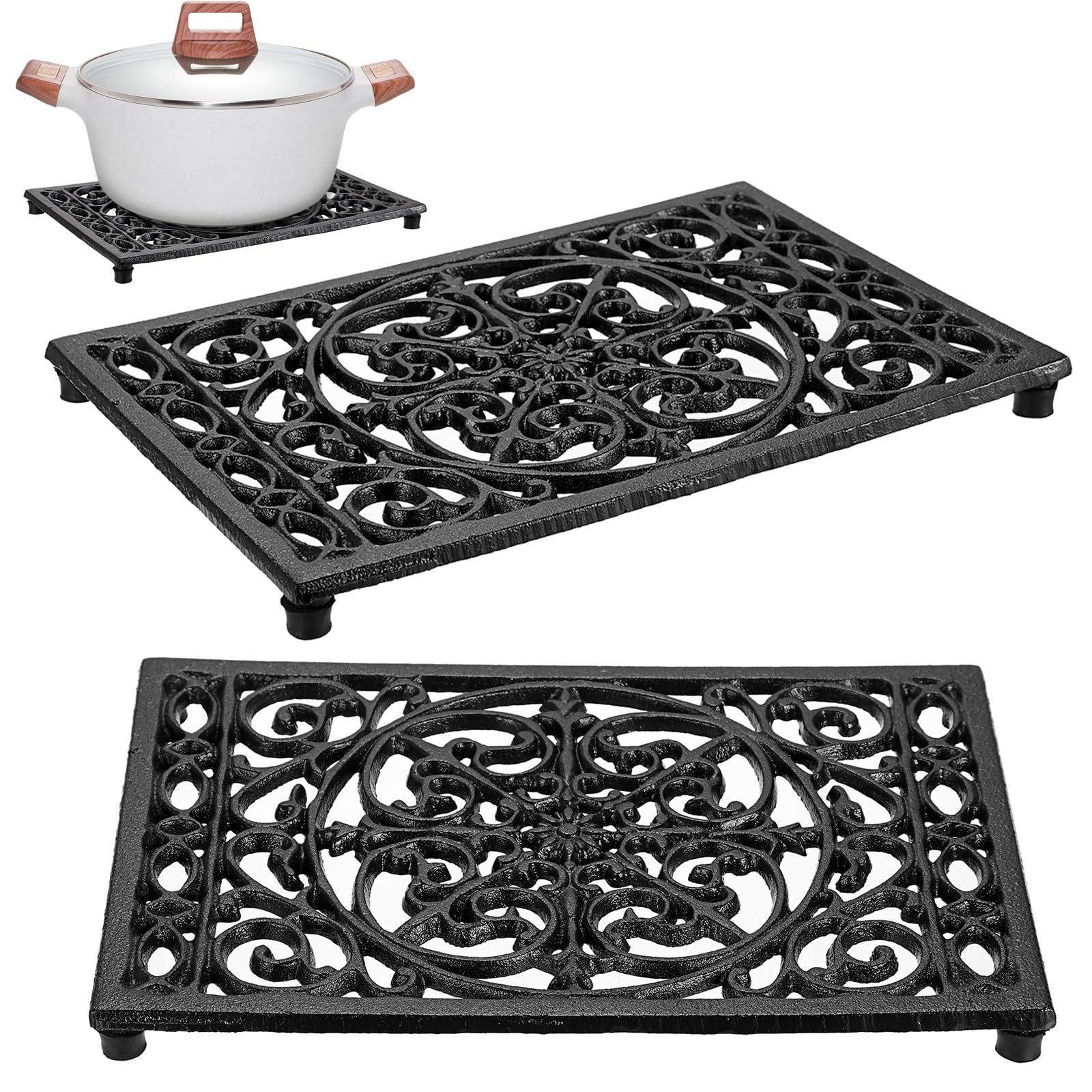 Rectangle Cast Iron Trivet Hea - Cast Iron Teapot recension och pris