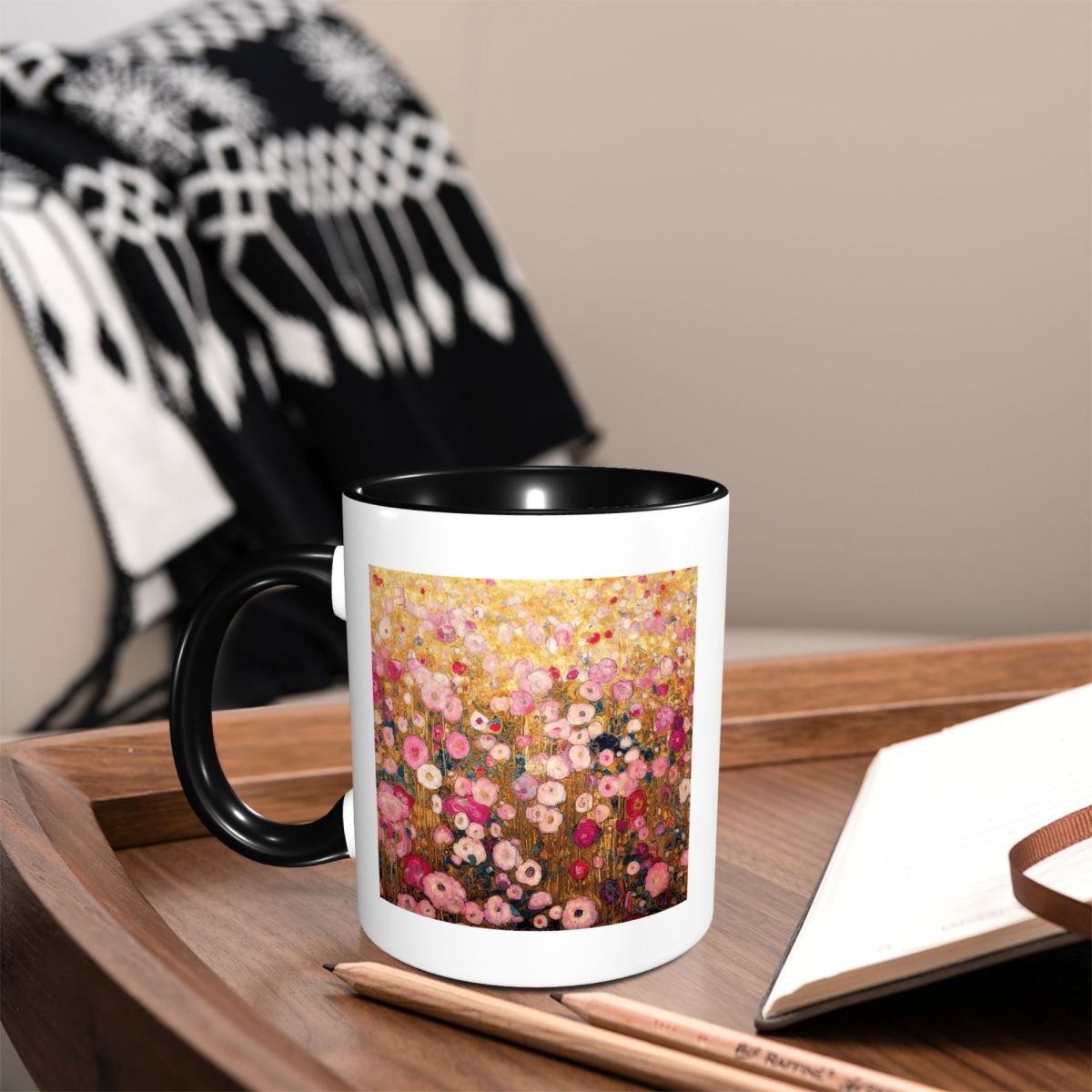 Gustav Klimt Pink Flower Garde - Coffee Tea Garden recension och pris