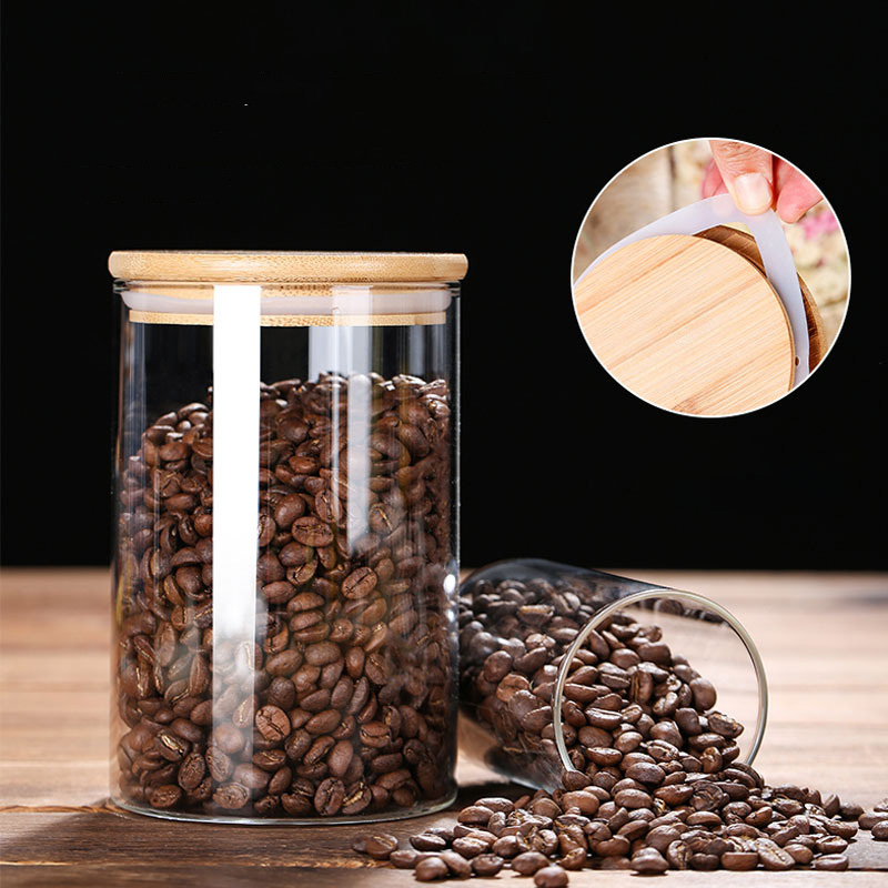 Glass Food Storage Jars with A - Coffee Tea And Bean Leaf recension och pris