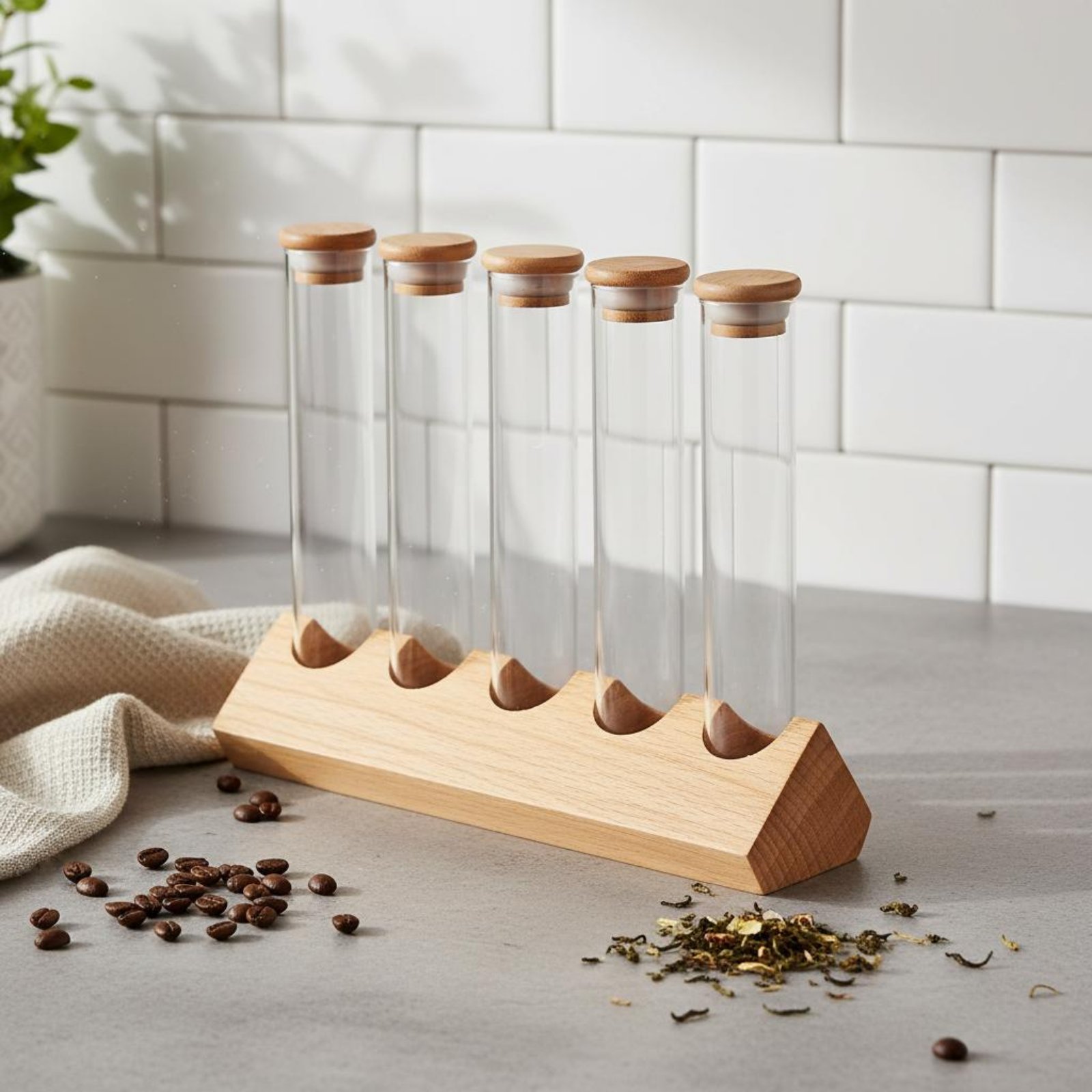 Glass Tube Container Set with  - Coffee Bean recension och pris