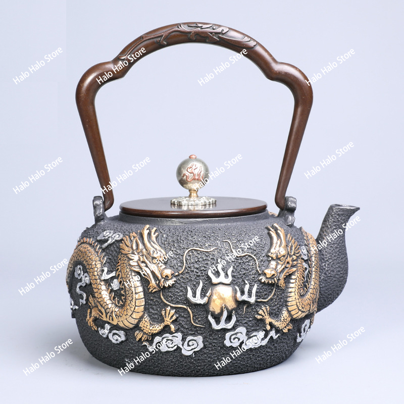 Double dragon bead iron pot Ja - Cast Iron Teapot recension och pris