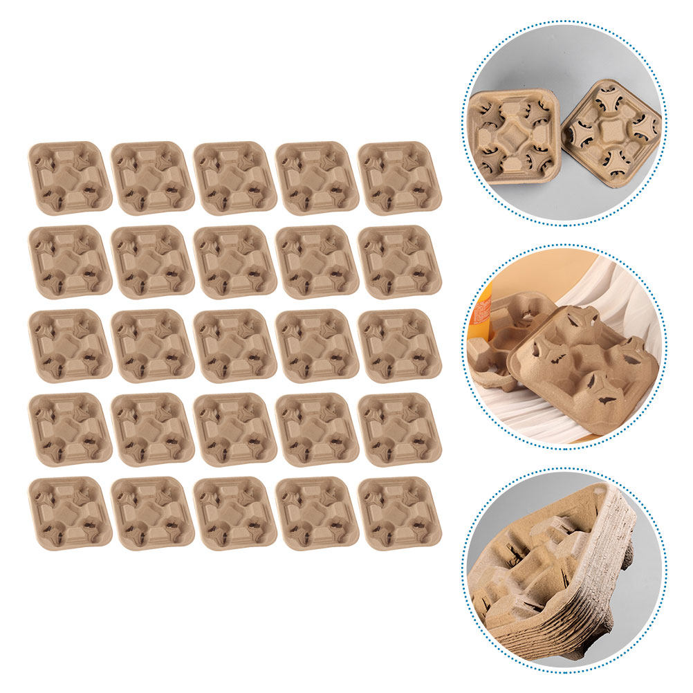 25Pcs Four Cup Paper Pulp Hold - Coffee Tea Drink recension och pris