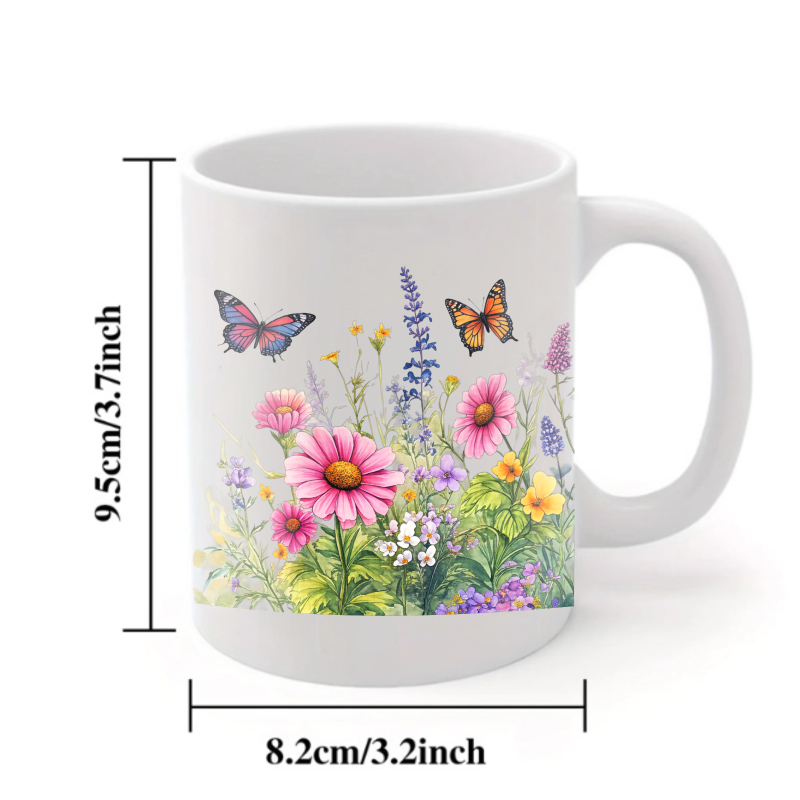 Ceramic cup white flower garde - Coffee Tea Garden recension och pris