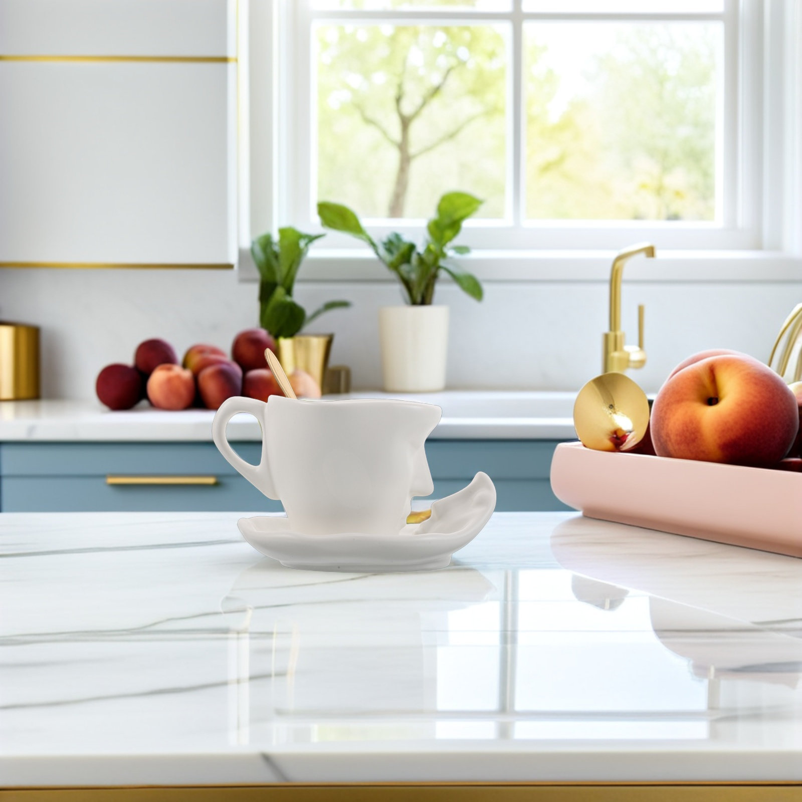 1Set Ceramic Kissing Coffee Cu - Coffee Tea Set recension och pris