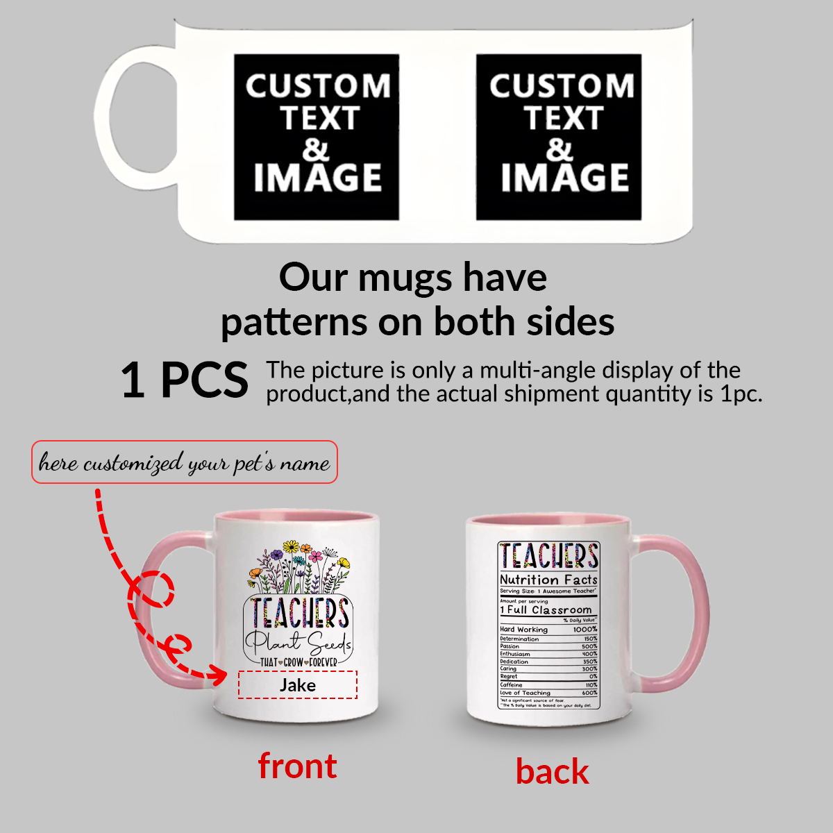 1pc Customize Name Personalise - Coffee Tea Logo recension och pris