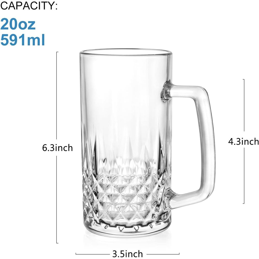 20 oz Heavy Glass Mugs Set of  - Coffee Tea Set recension och pris