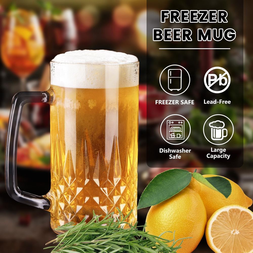 20 oz Heavy Glass Mugs Set of  - Coffee Tea Set recension och pris