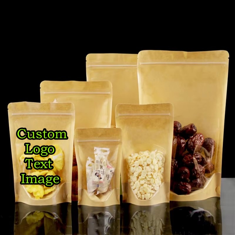 100PCS Clear Stand-up Kraft Pa - Coffee Tea Logo recension och pris